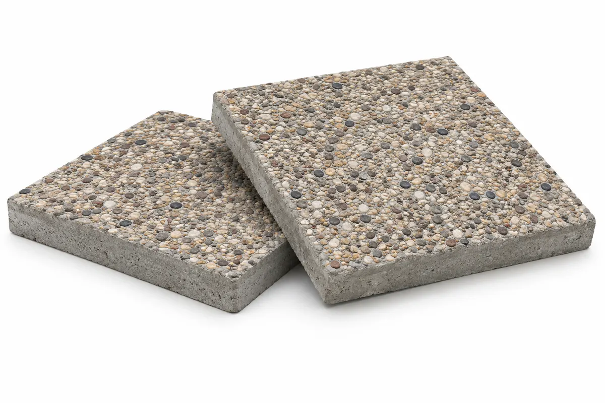Terrassenplatte Beton L × B × H 40 × 40 × 4 cm, Waschbeton