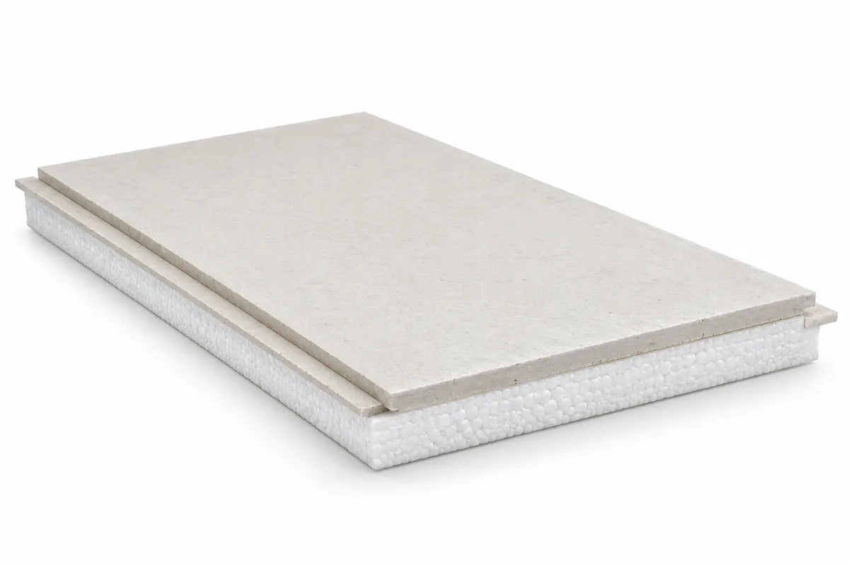 Trockenestrich Gipsfaser 18–20 mm + 20 mm EPS-Hartschaum DEO